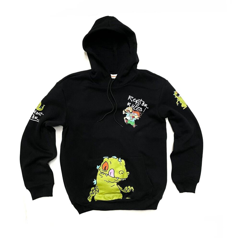 Rugrats Hoodie Reptar Size M Mens Womens Nickelodeon NWT Black Multi Unisex